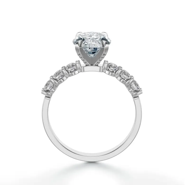 Pierścionek z dużym diamentem białe złoto SBP_038 Pierścionek z dużym diamentem białe złoto SBP_038